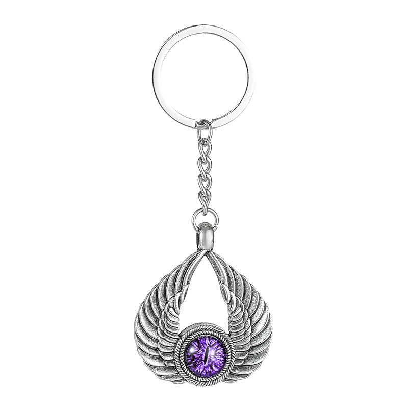 Wholesale Angel Wings Demon Eyes Zinc Alloy Keychain